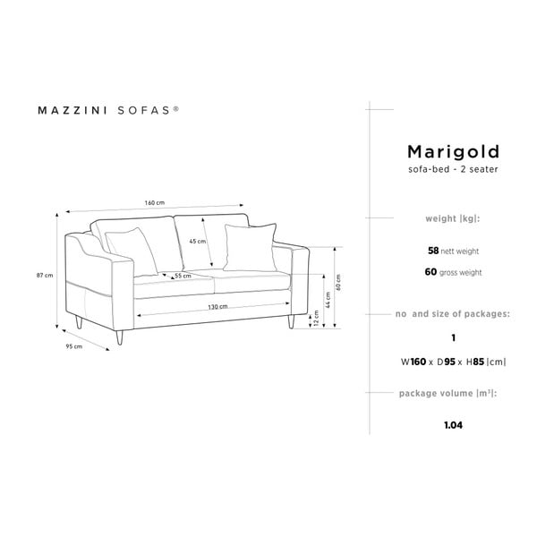 Canapea cu 2 locuri Mazzini Sofas Marigold, verde-image-2