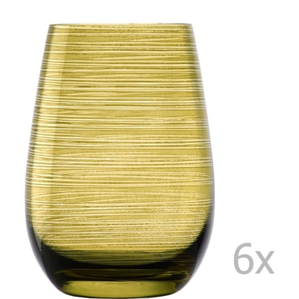 Set 6 pahare Stölzle Lausitz Twister, 465 ml, verde măsliniu