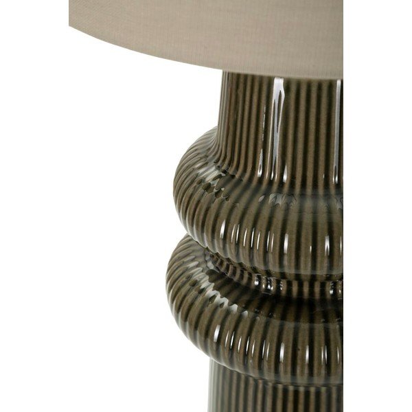 Veioză kaki/crem din ceramică cu abajur textil (înălțime 64,5 cm) Harmony – Mauro Ferretti-image-3
