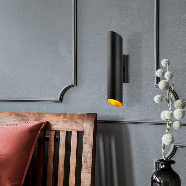 Aplică de perete neagră/aurie ø 8 cm Cut – Opviq lights-image-3