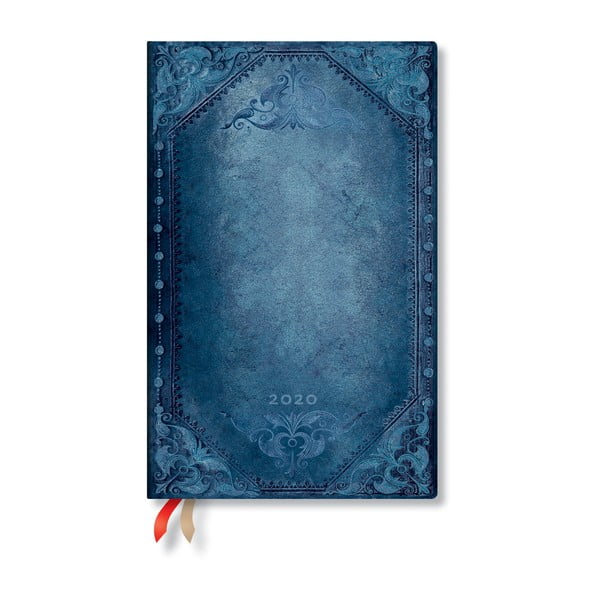 Agendă pentru anul 2020, cu copertă tare Paperblanks Peacock Punk, 160 file, albastru