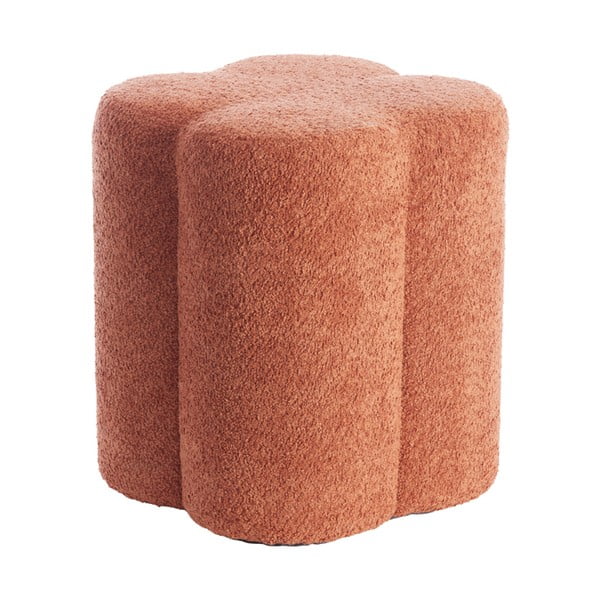 Taburet portocaliu cu tapițerie din stofă bouclé Nalani – Light & Living