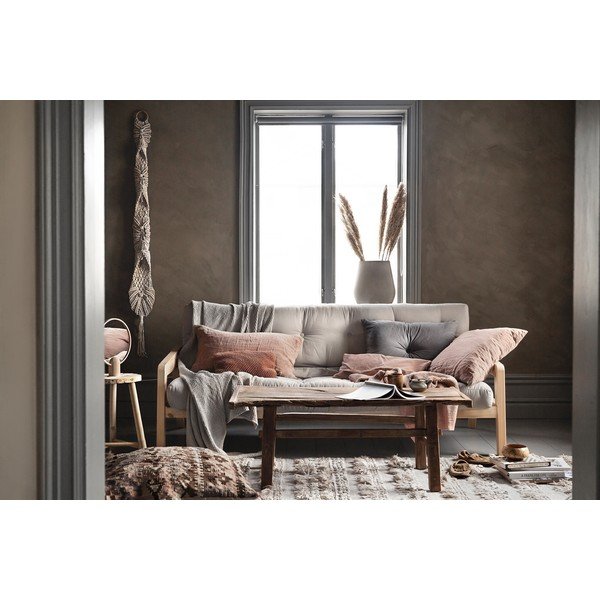 Canapea variabilă cu tapițerie din catifea reiată Karup Design Grab Black/Charcoal-image-1