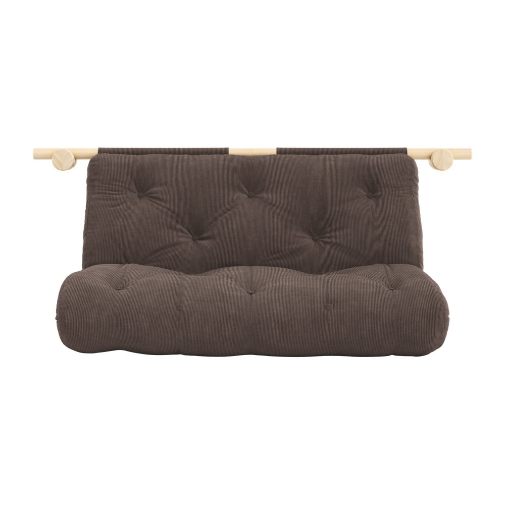 Canapea maro închis extensibilă cu tapițerie din catifea reiată 135 cm Hooked – Karup Design