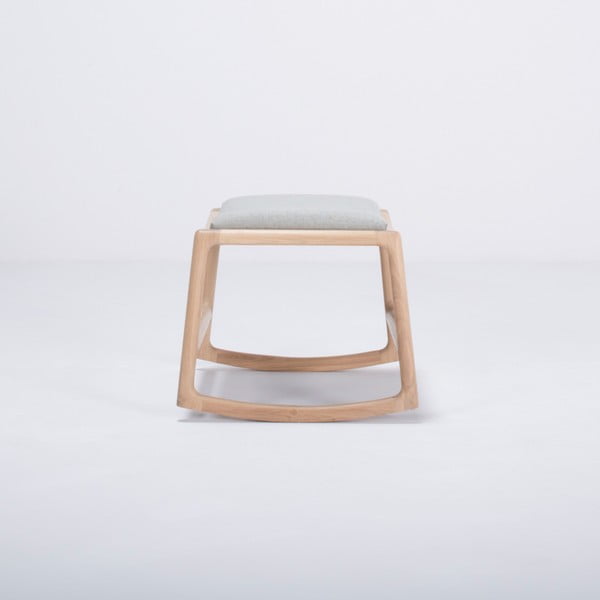 Scaun/taburet cu construcție din lemn de stejar Gazzda Dedo, albastru - gri-image-1