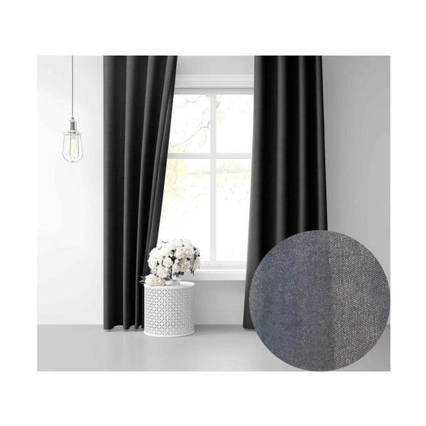 Draperie semi-opacă gri 250x100 cm - Mila Home-image-2