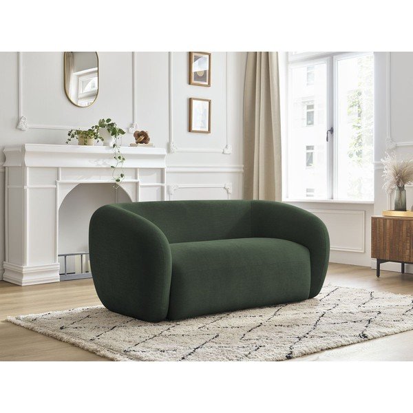 Canapea verde cu tapițerie din chenille 160 cm Celine – Bobochic Paris-image-1