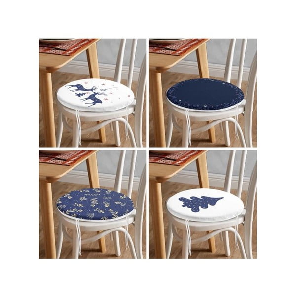 Perne de scaun 4 buc. ø 40 cm  cu model de Crăciun Blue Christmas – Mila Home-image-4