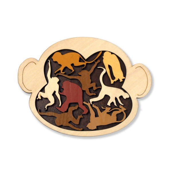 Puzzle din lemn RecentToys Monkey Madness