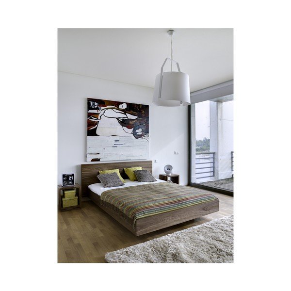 Pat matrimonial TemaHome Float, 180 x 200 cm, maro-image-2