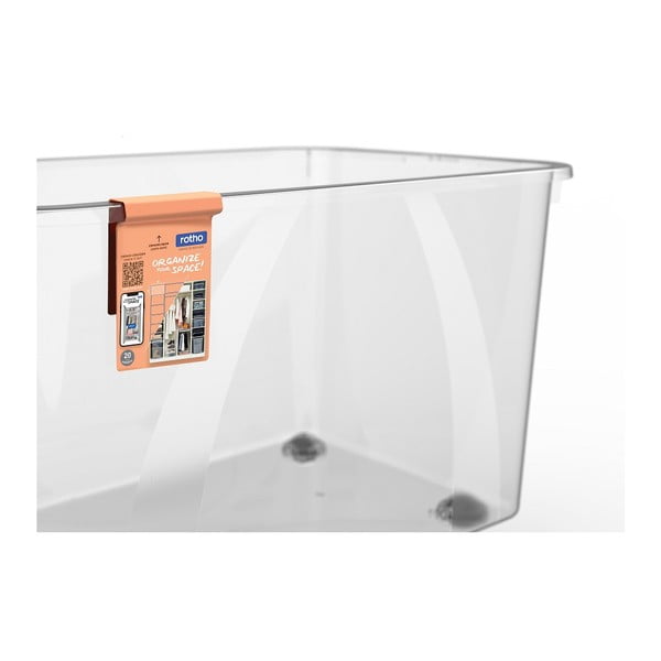 Cutie de depozitare din plastic cu capac 50 l Lona - Rotho-image-4