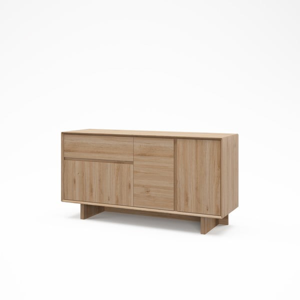 Comodă în culoare naturală cu aspect de lemn de stejar 146x76x45 cm Carpi – Marckeric-image-2