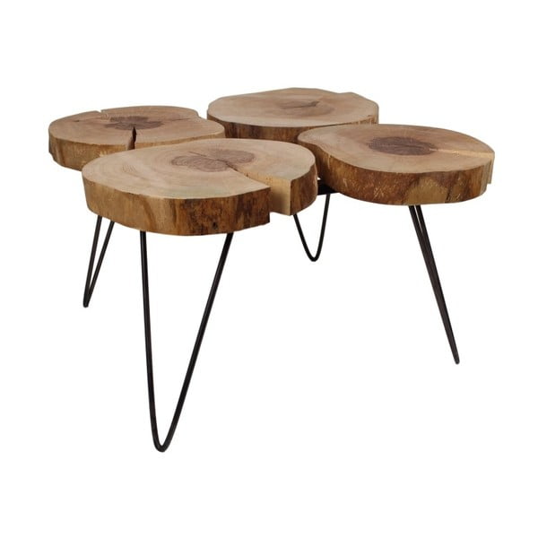 Masă de cafea din lemn de stejar HSM collection Hairpin, 80 x 45 cm