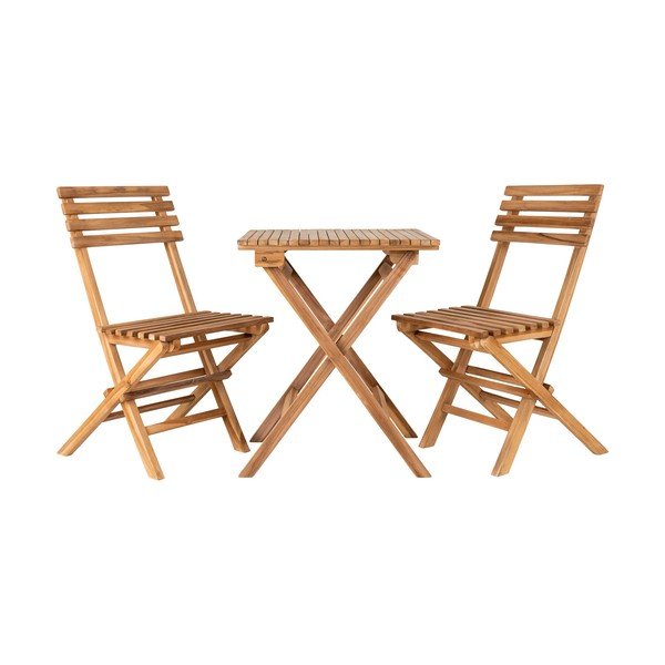 Set de dining pentru grădină în culoare naturală pentru 2 persoane Cuenca – House Nordic