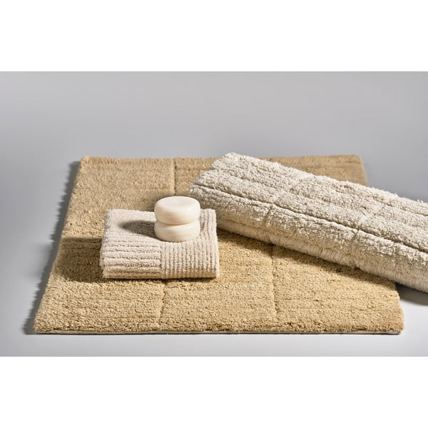 Covoraș din bumbac pentru baie Zone Tiles, 80 x 50 cm, bej închis-image-1