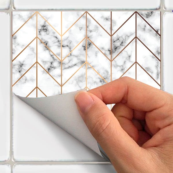 Autocolante pentru gresie 9 buc. 10x10 cm Marble – Ambiance-image-1
