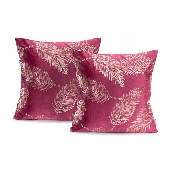 Fețe de pernă 2 buc. 45x45 cm Gold Leaves – DecoKing-image-1