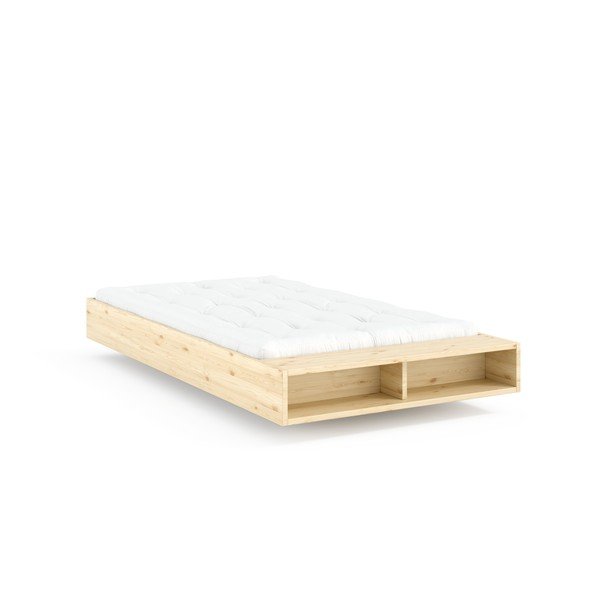 Pat în culoare naturală din lemn de pin fără tăblie cu somieră 120x200 cm Merge – Karup-image-3