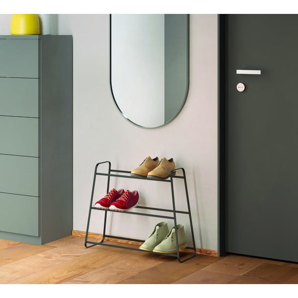 Pantofar din metal cu 2 nivele Metaltex Derby, negru-image-1