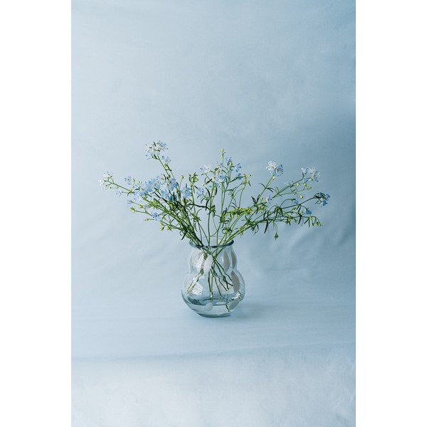 Vază albă din sticlă lucrată manual (înălțime 22 cm) Dam – noo.ma-image-3