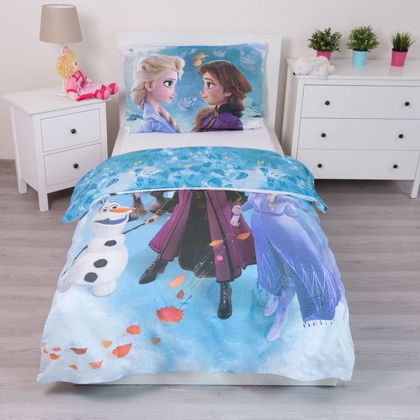 Lenjerie de pat pentru copii din bumbac pentru pat de o persoană 140x200 cm Frozen – Jerry Fabrics-image-4