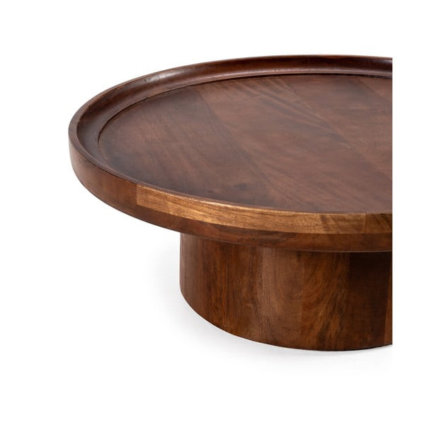 Măsuță de cafea maro închis rotundă din lemn de mango 80x80 cm Giselle – MOME-image-2