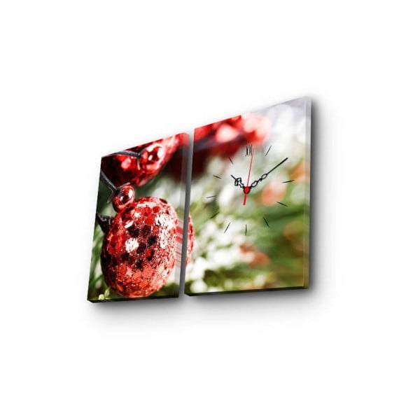 Tablou cu ceas Christmas Red Christmas, 45x70 cm