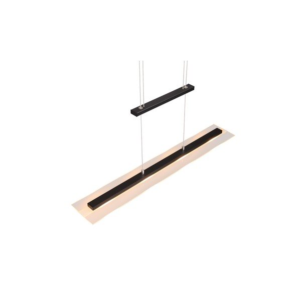 Lustră neagră LED cu abajur din sticlă Milos – Trio-image-2