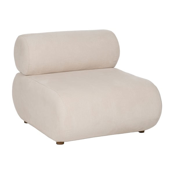 Fotoliu crem cu tapițerie din catifea reiată – Ixia