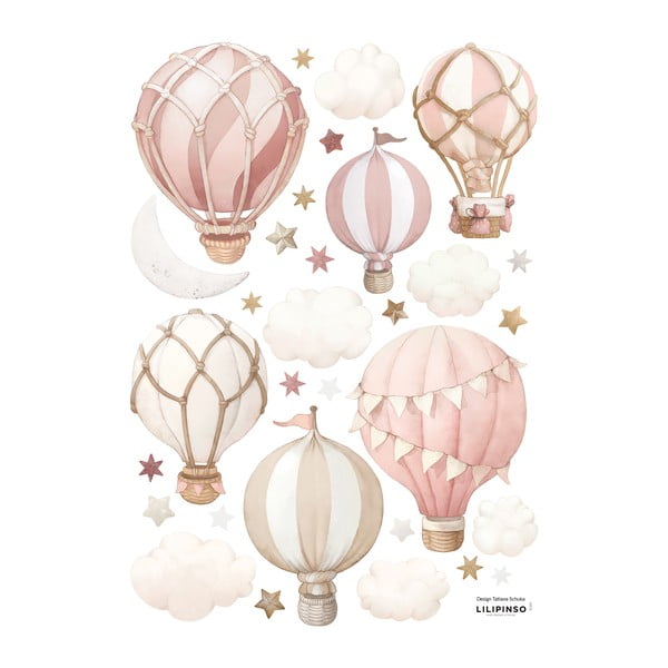Folie cu stickere 30x42 cm Little Hotair Balloons – Lilipinso