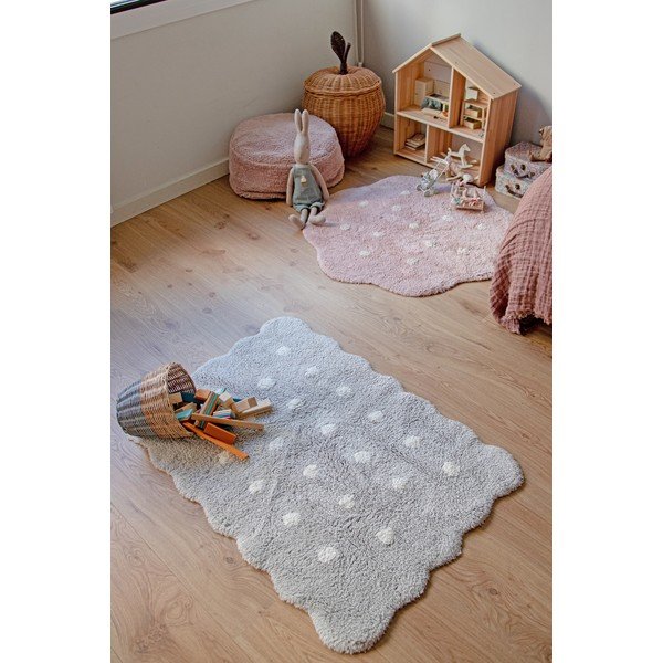 Covor pentru copii gri lavabil/țesut manual din bumbac 70x100 cm Mini Biscuit Pearl Grey – Lorena Canals-image-4