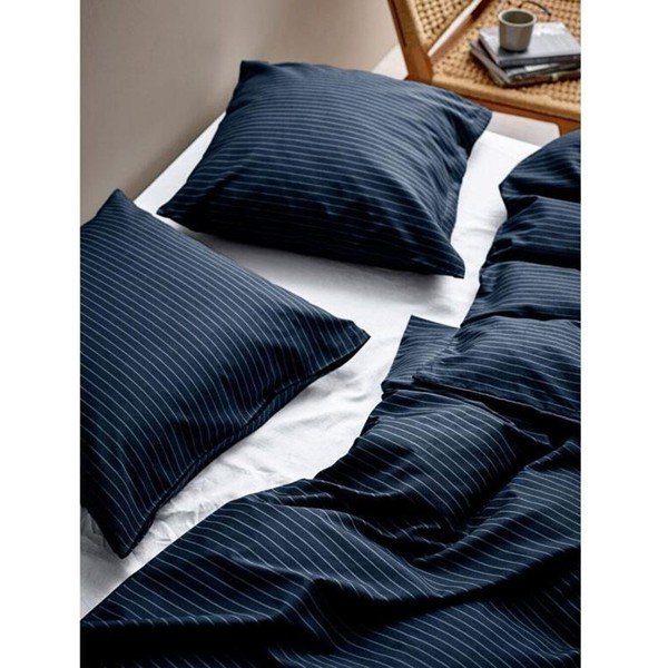 Lenjerie de pat din bumbac ranforce pentru pat single Södahl Common, 140 x 200 cm, albastru închis-image-1