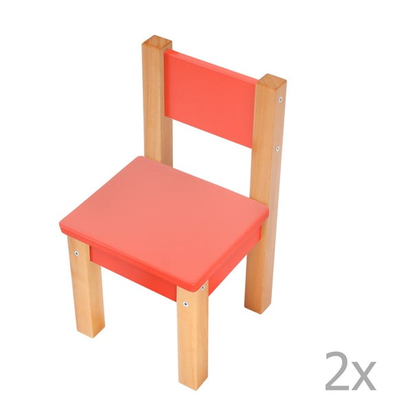 Set 2 scaune pentru copii Mobi furniture Mario, roşu