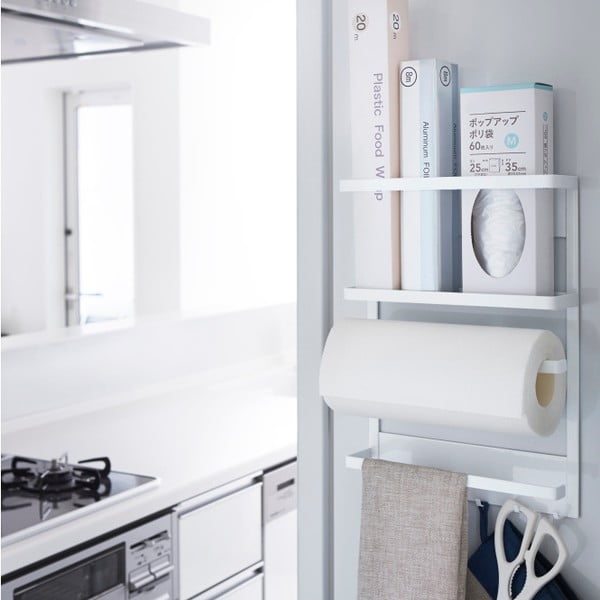 Suport magnetic YAMAZAKI Tower Magnetic Side Rack, mare, alb-image-4