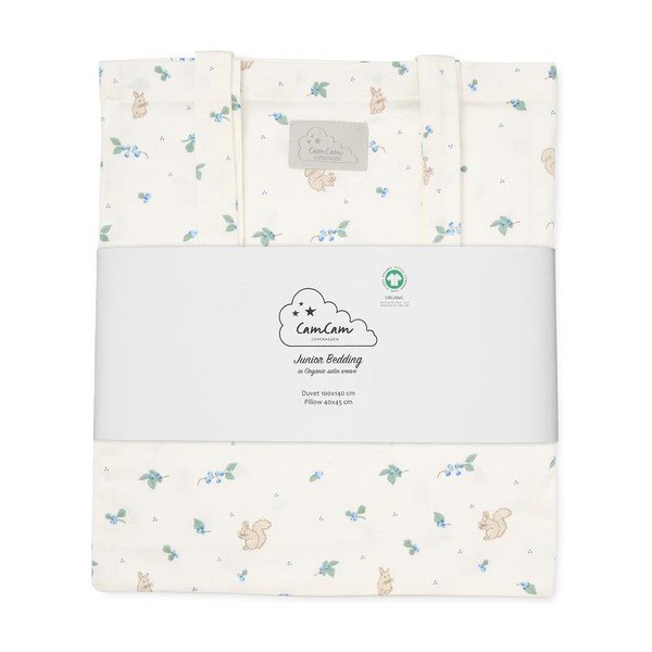 Lenjerie de pat pentru copii crem din bumbac organic pentru pătuț 100x140 cm Blueberries – Cam Cam Copenhagen-image-4