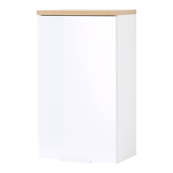 Dulap de baie alb suspendat cu aspect de lemn de stejar 39x69 cm Pescara – Germania-image-3