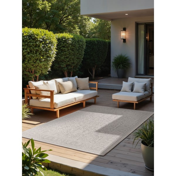 Covor pentru exterior și interior gri/fildeș 120x170 cm Duet Kona – NORTHRUGS-image-1