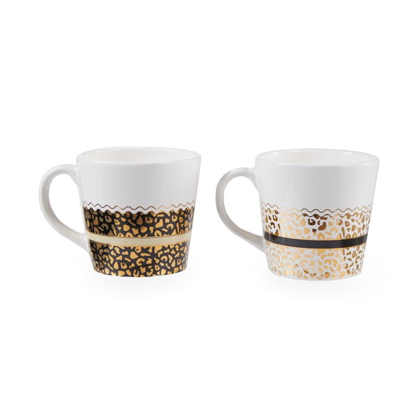 Căni alb-auriu 2 buc. din gresie 300 ml London – Premier Housewares-image-2