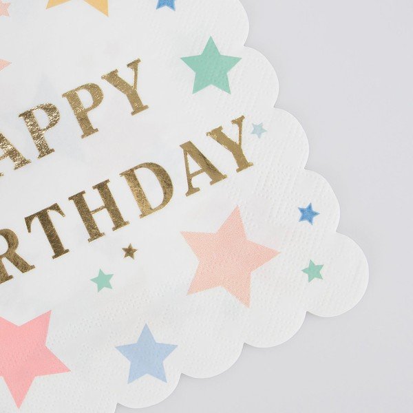 Șervețele 16 buc. din hârtie Happy Birthday – Meri Meri-image-1