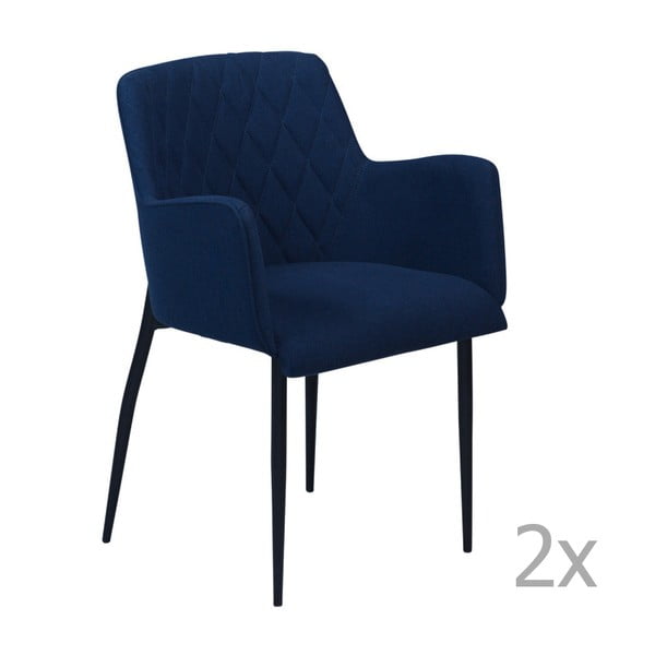Set 2 scaune cu cotiere DAN-FORM Rombo, albastru închis