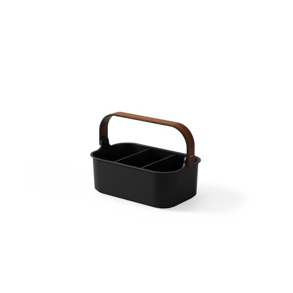 Organizator de baie negru din plastic reciclat Bellwood – Umbra