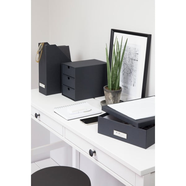 Cutie cu 3 sertare Bigso Box of Sweden Ingrid, gri închis-image-1