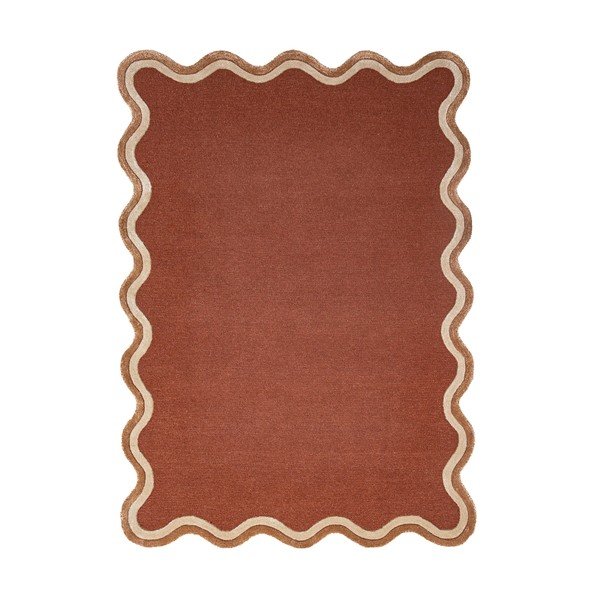Covor teracotă țesut manual din amestesc de lână 120x170 cm Rivo Wool – Flair Rugs