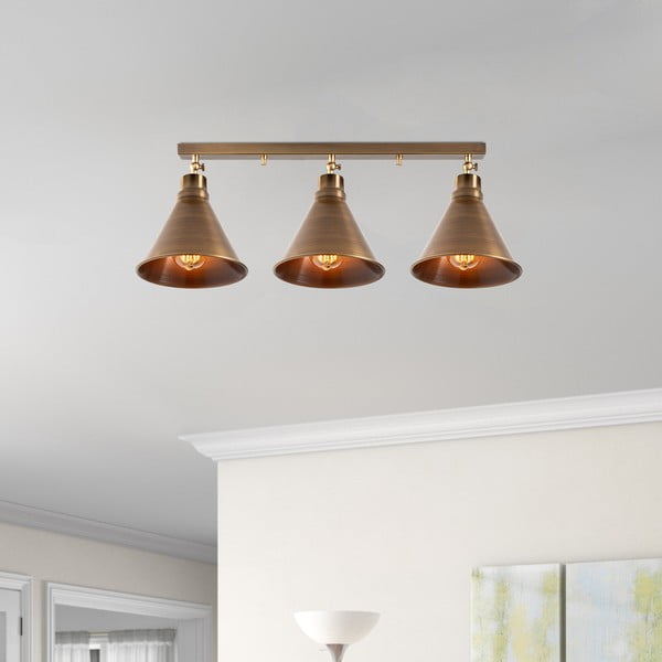 Plafonieră bronz cu abajur din metal ø 20 cm Tramino – Opviq lights-image-1