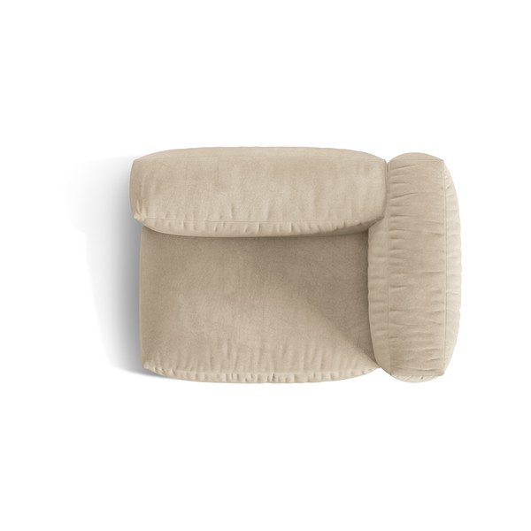 Modul pentru canapea modulară bej cu tapițerie din catifea (cu colț pe partea dreaptă) Martina – Micadoni -image-3