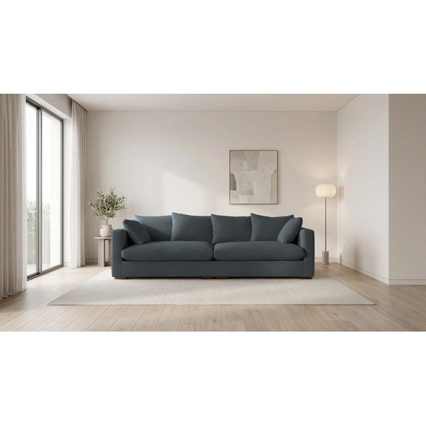 Canapea gri cu tapițerie din catifea reiată  266 cm Comfy – Scandic-image-4