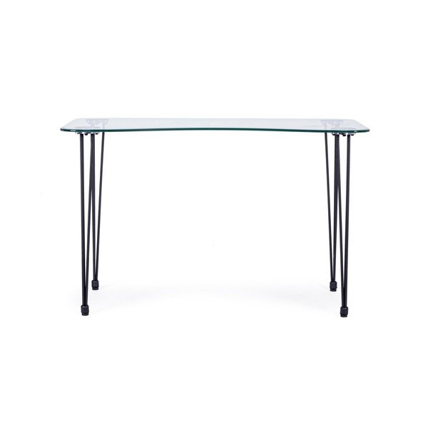 Birou cu blat din sticlă 60x120 cm Rondo – Bizzotto-image-3