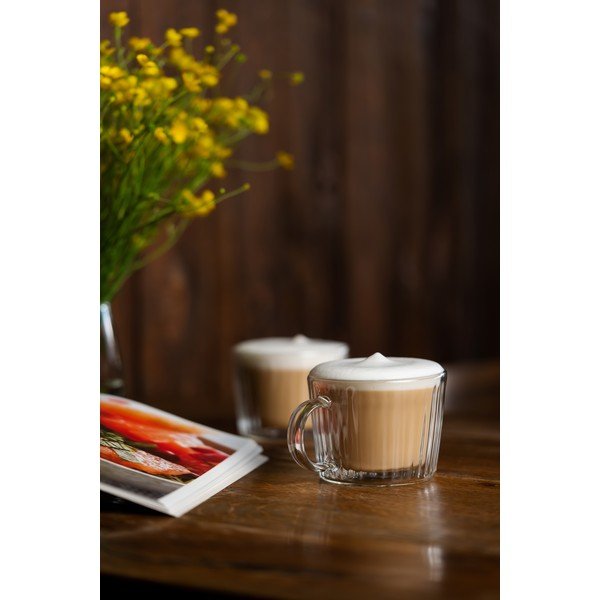 Cești 2 buc. pentru cappuccino din sticlă 250 ml Livio Duo – Vialli Design-image-1