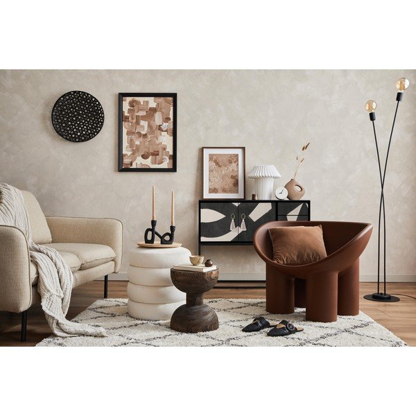 Comodă negru-bej joasă 113x92 cm Freya – Really Nice Things-image-4