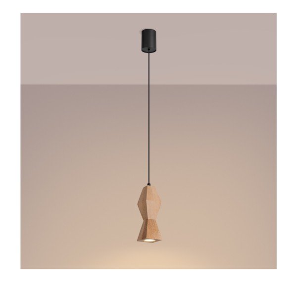 Lustră în culoare naturală din lemn de fag ø 8 cm Cubo – Sollux-image-4